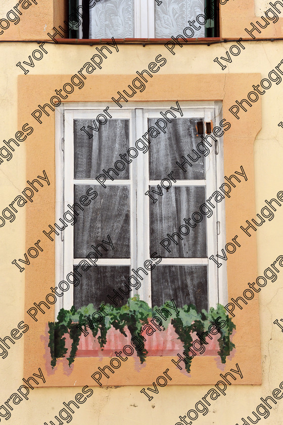 D3N 7633 
 Keywords: Elne Illiberis town village images Languedoc Roussillon 66 France Pyrenees ancient capital city trompe l'oeil window