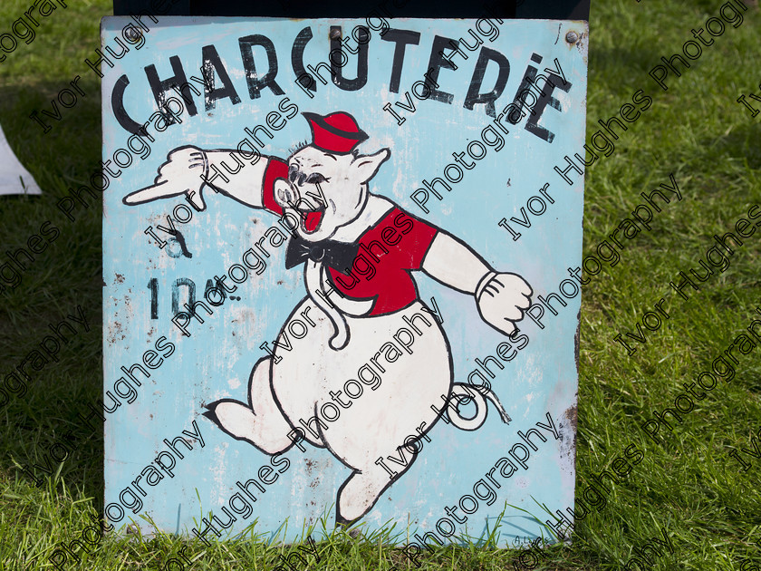 R42 
 Keywords: Arthur Swallow Fairs ASF Ripley Castle Harrogate Yorkshire Salvage Antiques Fair 2015 reclamation decorative home 645 MF medium format charcuterie pork butcher French metal sign panneau vintage pig