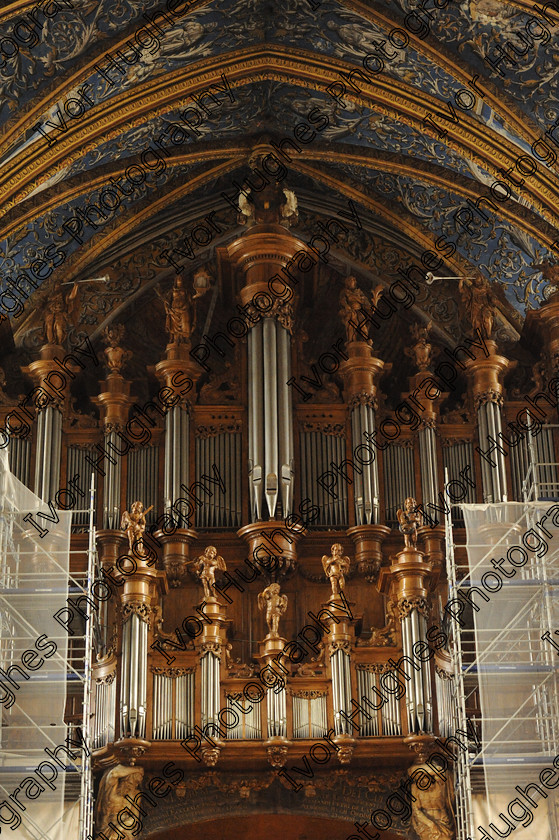 D3N3087 
 Albi town city centre Tarn France Cathedral organ pipes 
 Keywords: Albi town city centre Tarn France Cathedral organ pipes