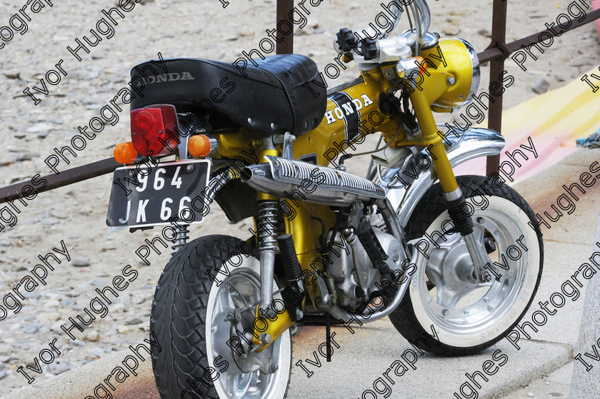 D3S 8929 
 Keywords: Collioure village fishing port Roussillon France 66 June 2014 Honda motor cycle monkey bike