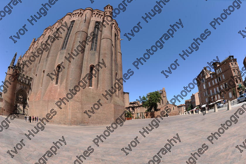 D3S 3196 
 Albi town city centre Tarn France street Cathedral fisheye lens photo 
 Keywords: Albi town city centre Tarn France street Cathedral fisheye lens photo