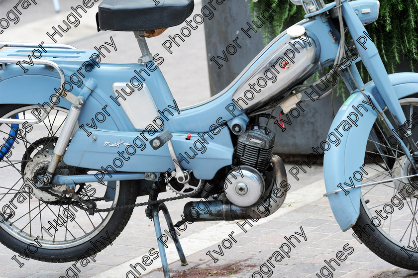 D3S 8934 
 Keywords: Collioure village fishing port Roussillon France 66 June 2014 moped motorcycle Mobylette