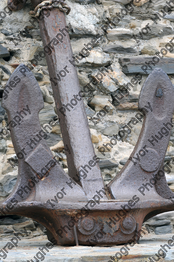 D3S 8939 
 Keywords: Collioure village fishing port Roussillon France 66 June 2014 stone ramparts fort fortress Vauban castle fortification defense defence tower large iron anchor