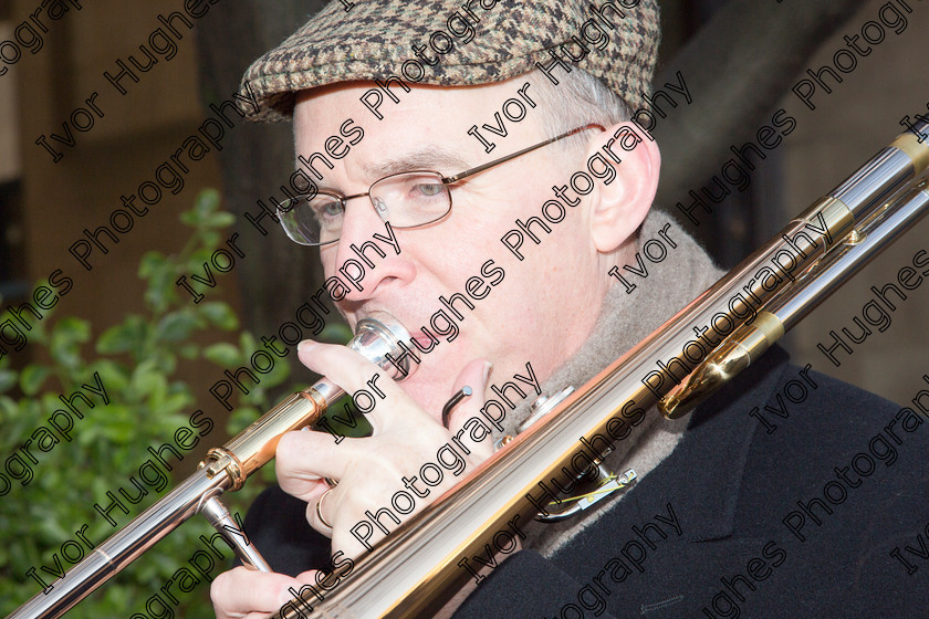 BV0A0059 
 Keywords: 2014 12 07 December Otley Yorkshire Victorian Fair man trombone trombonist brass band