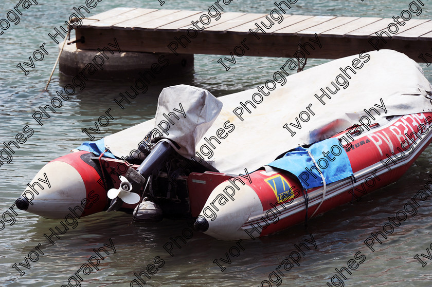 D3S 8927 
 Keywords: Collioure village fishing port Roussillon France 66 June 2014 dinghy outboard motor